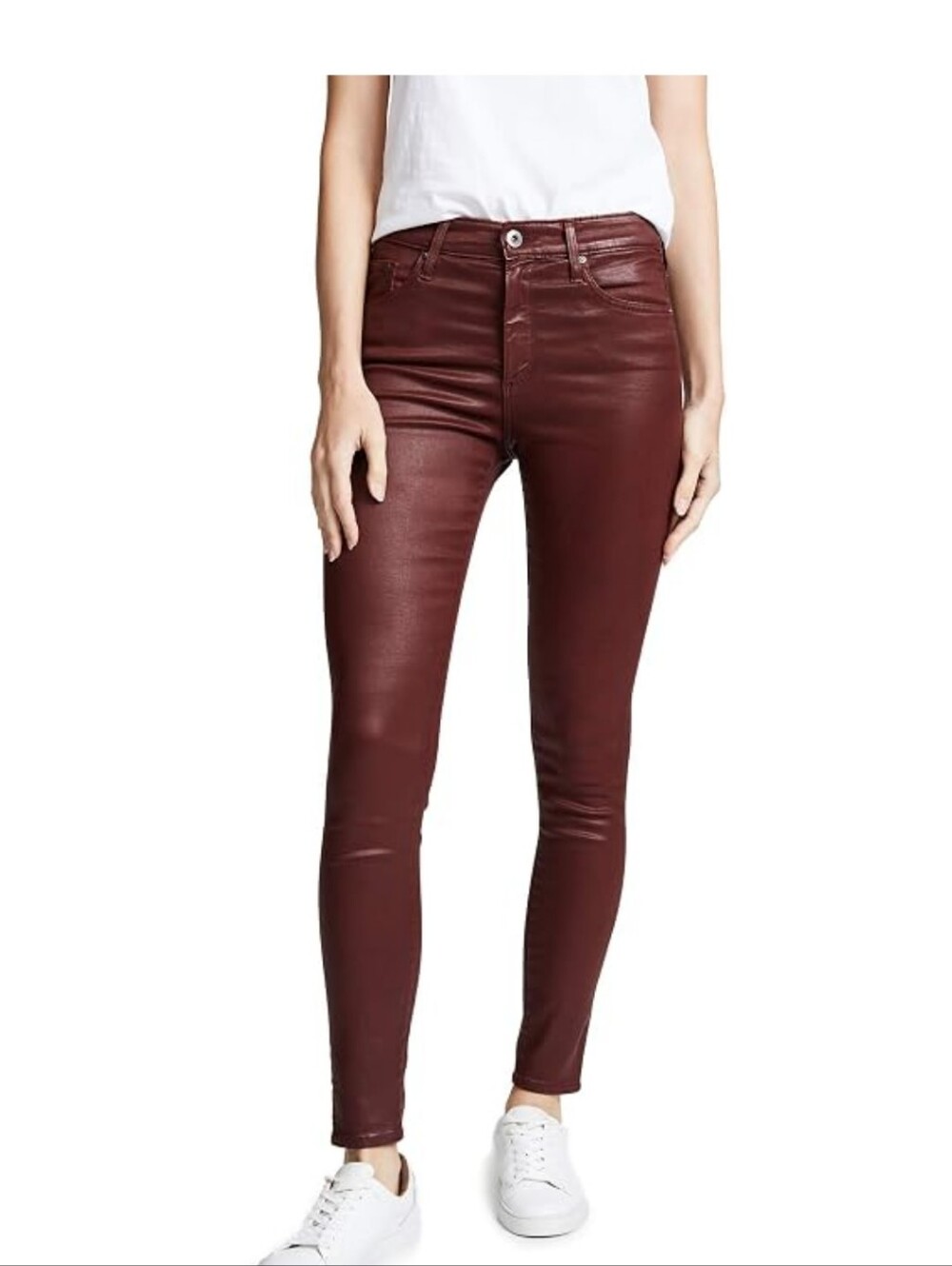 AG Adriano Goldschmied Women's Farrah Coated High-Rise Skinny Jeans Women's 29